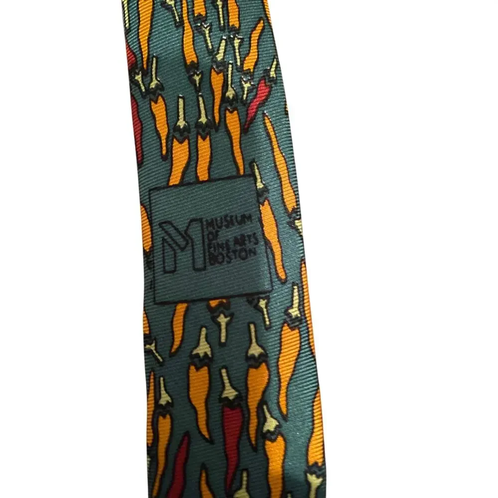 Museum of Fine Arts Boston Chili Pepper Silk Neck‎ Tie Abstract Art